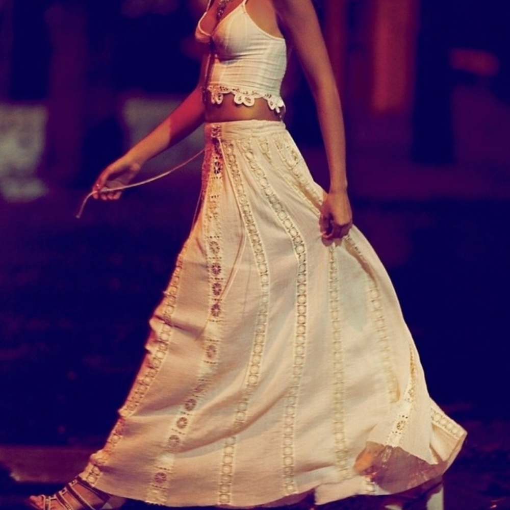 Free People FP One Ribbon Corset Maxi Skirt